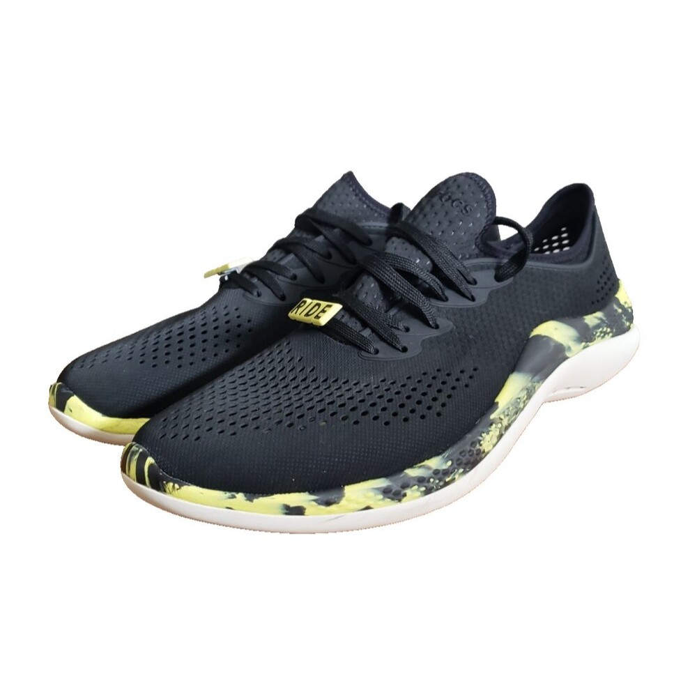 Crocs LiteRide 360 Marbled Pacer Mens Size 13 Sneakers Shoes Black Yellow 207633